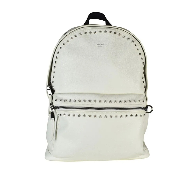 Jimmy Choo Rugzak Cream White Leather Backpack White