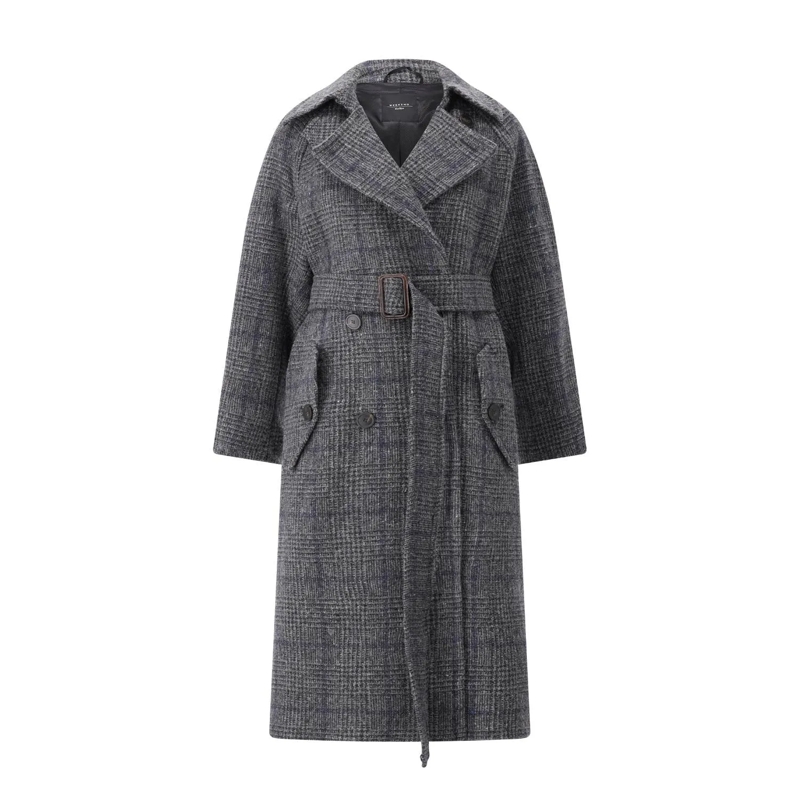 WEEKEND Max Mara Manteau d'hiver Mantel Sestri aus Wolltweed grau