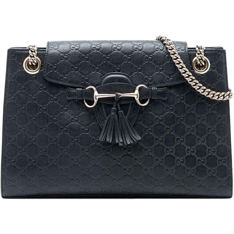 Gucci Schultertasche Large Guccissima Emily Shoulder Bag schwarz