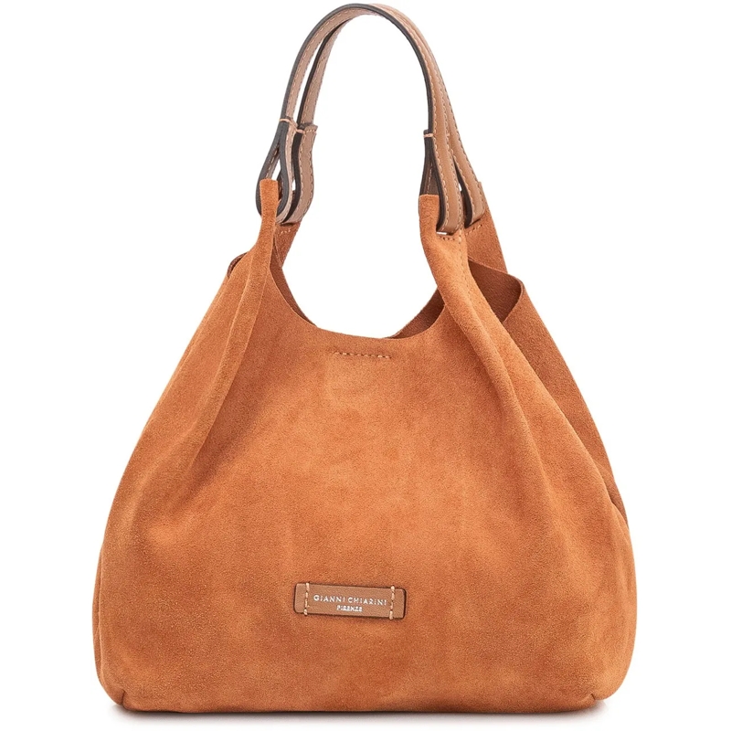 Gianni Chiarini Tote Borsa a Spalla Dua in Pelle Scamosciata beige