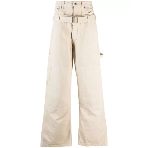 Off-White Wide Leg Belted Pants Neutrals Pantalons