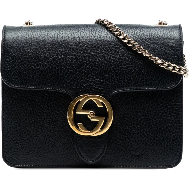 Gucci Sac à bandoulière Small Dollar Calfskin Interlocking G Crossbody schwarz