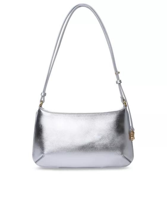 Palm Angels Shoppers Giorgina' Silver Leather Bag in zilver