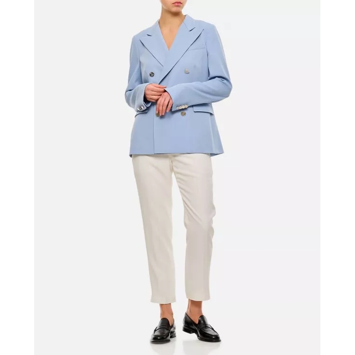 Ralph Lauren Camden Wool Gabardine Double-Breasted Jacket Blue