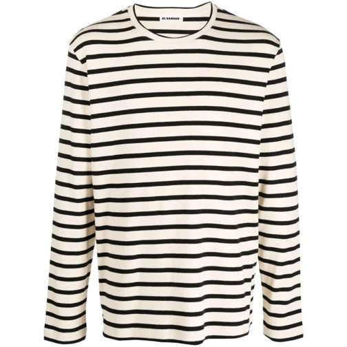 Jil Sander Blouse Horizontal Stripe-Print White/Black Neutrals T-shirts