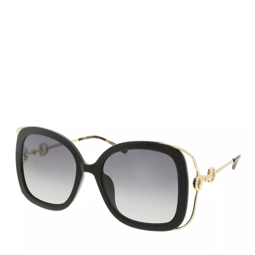 Gucci GG1021S-002 56 Sunglass Woman Injection Black-Gold-Grey Zonnebril