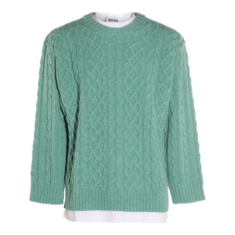 Moschino Trui Light Green Wool Knitwear Green
