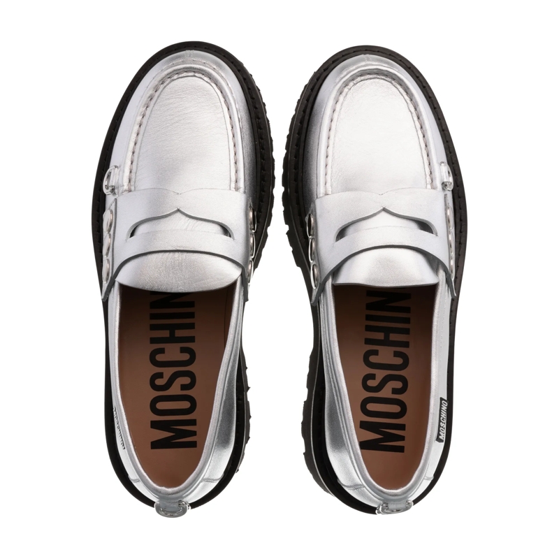 Moschino Loafer Snap Button Argento(Image 5)