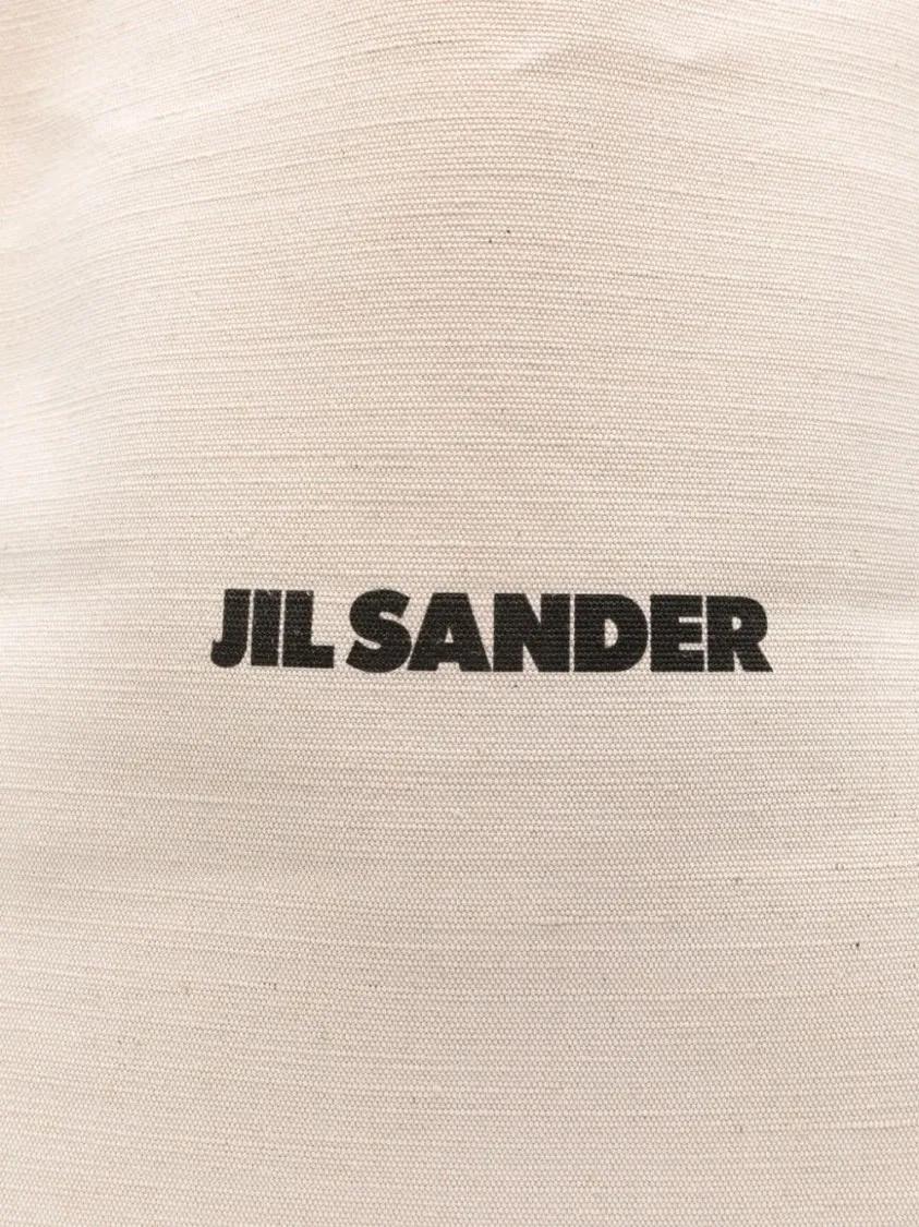 Jil Sander Shoppers & Totes Ivory White Canvas Tote Bag With Leather Trim And in beige