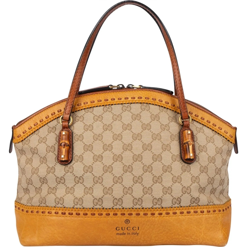 Gucci Schultertasche Gucci GG Monogram Crafty Bamboo Handbag mehrfarbig