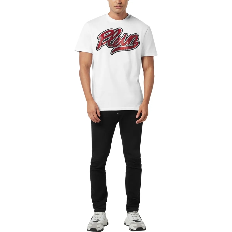 Philipp Plein T-Shirt T-Shirt Rundhalsausschnitt Ss Signature Verziert weiss(Image 4)