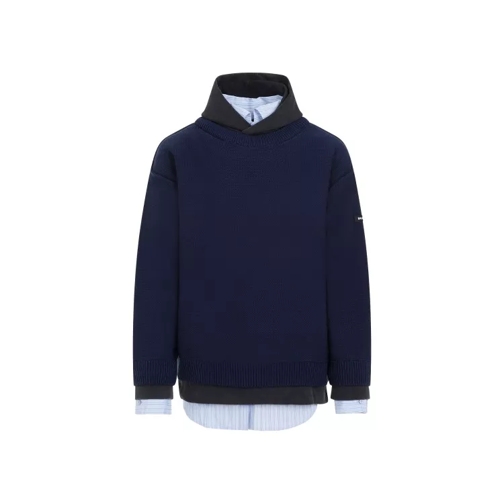 Balenciaga Navy Cotton Hoodie Blue 