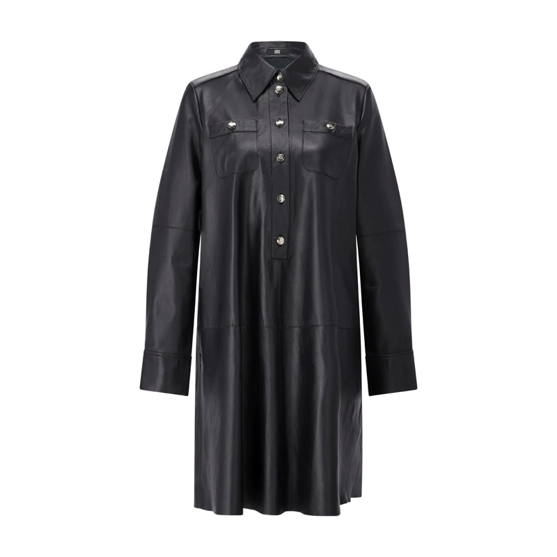 Riani  Midikleid aus Leder Schwarz