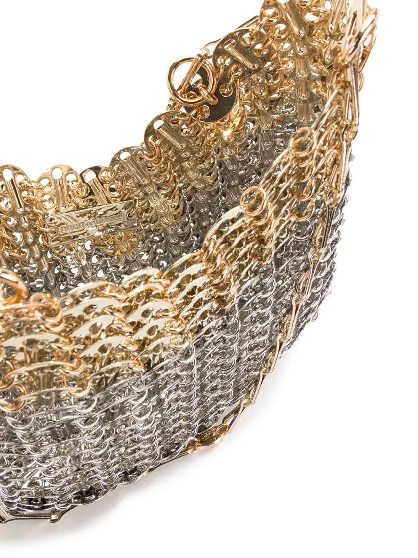 Thumbnail - Paco Rabanne Hobo Bags - Chainmail Handbag With Gradient Finish And Scallop - Gr. unisize - in Gold - für Damen
