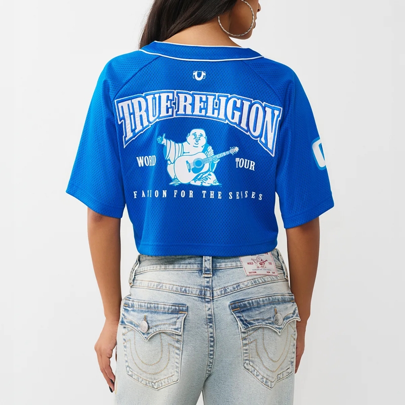 True Religion Bluse - Hemd/Bluse im Baseball-Stil- Lockere Passform- blau(Image 4)