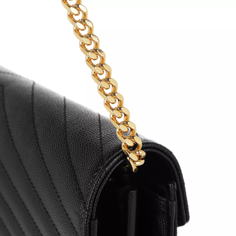 Saint Laurent Crossbody Bag Ysl Chain Wallet Monogram Black Gold (Image 7)