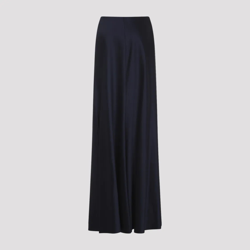 Polo Ralph Lauren  Lustrous Long Skirt In Acetate Blend Black