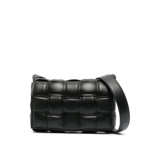 Bottega Veneta Black Leather Shoulder Bag Black Schultertasche