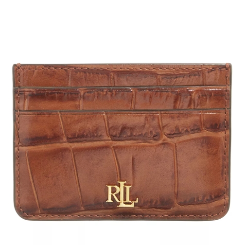 Lauren Ralph Lauren Slim Card Case Small Vintage Brown Kaartenhouder