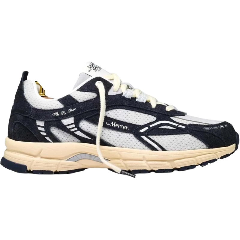 MERCER AMSTERDAM Low-Top-Sneaker Heren The Re-Run Vintage Suede blau