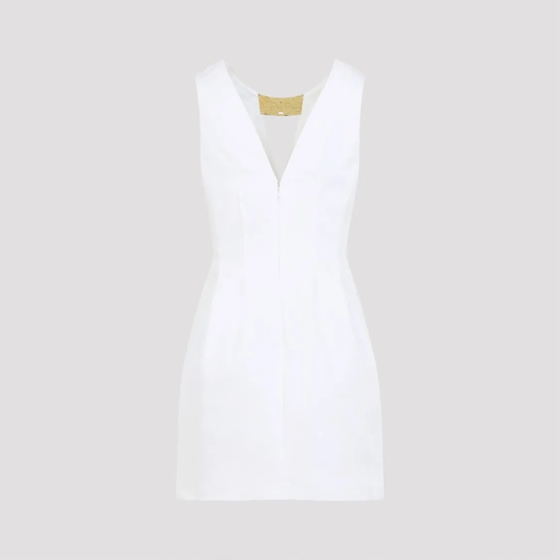 Elisabetta Franchi Mini-jurk Sleeveless Mini Dress With Deep V-Neckline And Met Red