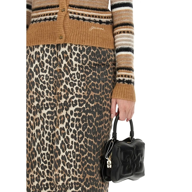 GANNI Strickjacke Cardigan With Stripe Pattern Multicolor (Image 4)