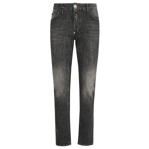 Philipp Plein Jeans Super Straight Cut Denim Trousers Grey