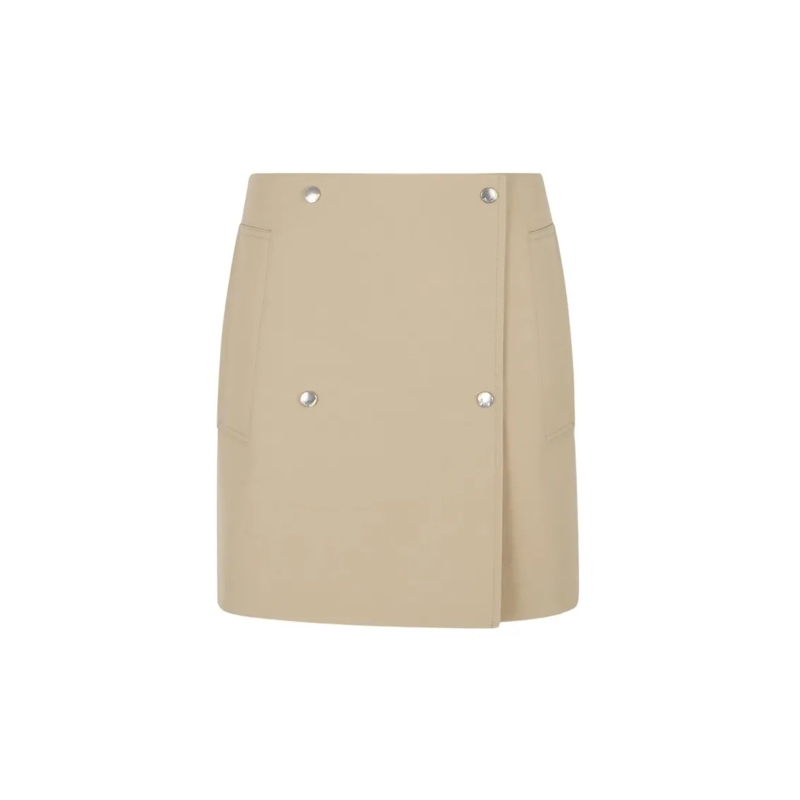 Burberry Minirock Asymmetrical Brown Cotton Mini Skirt Neutrals