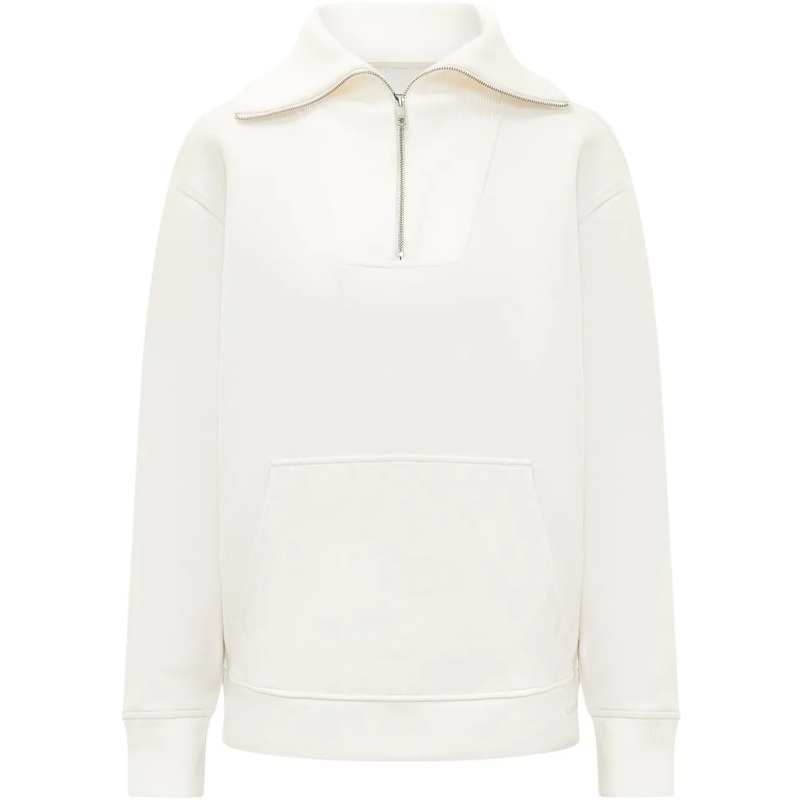 Calvin Klein Weste Felpa con Cappuccio e Zip Corta weiß