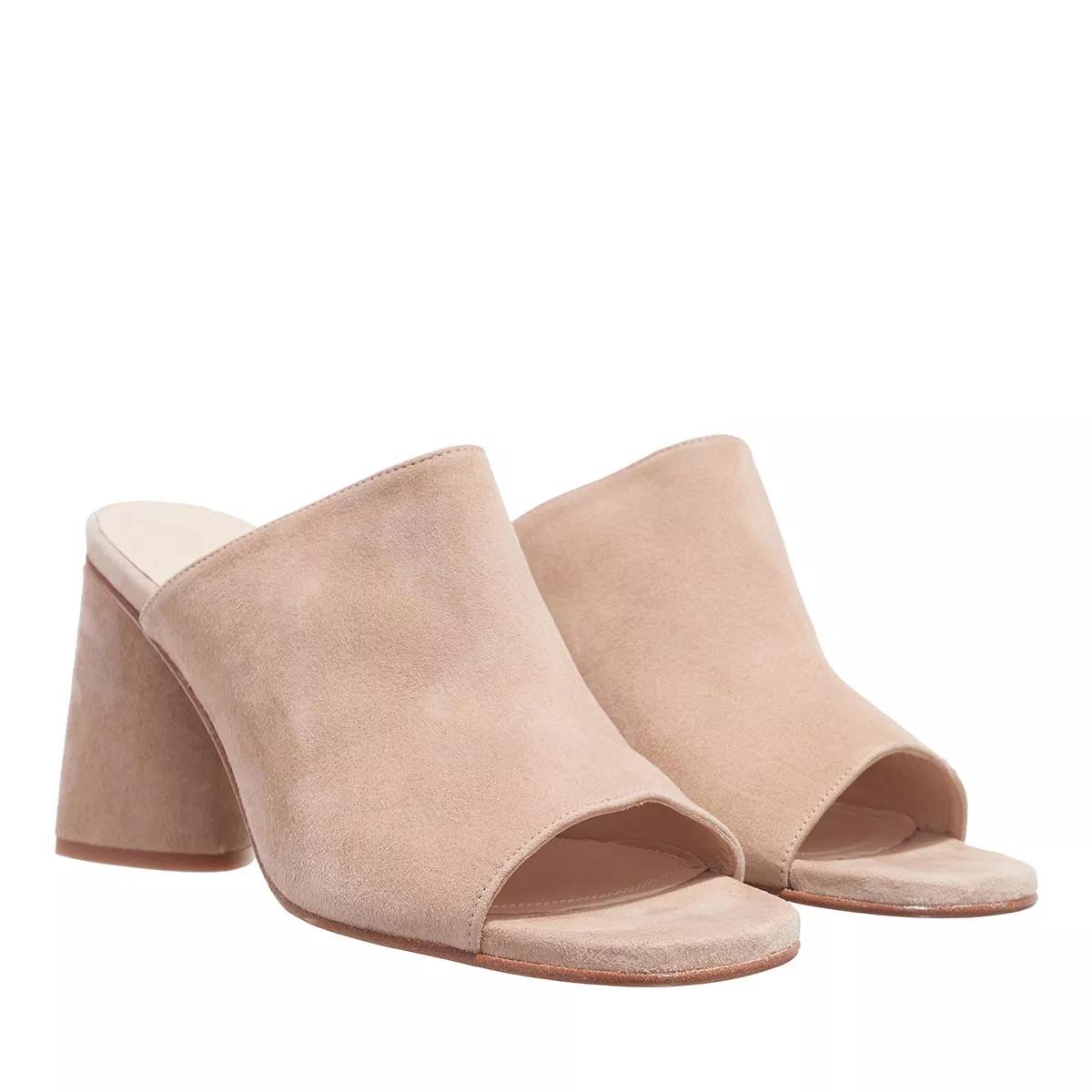 Taupe suede sale mules