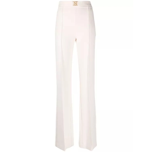 Elisabetta Franchi Cream White Flared Trousers Neutrals 