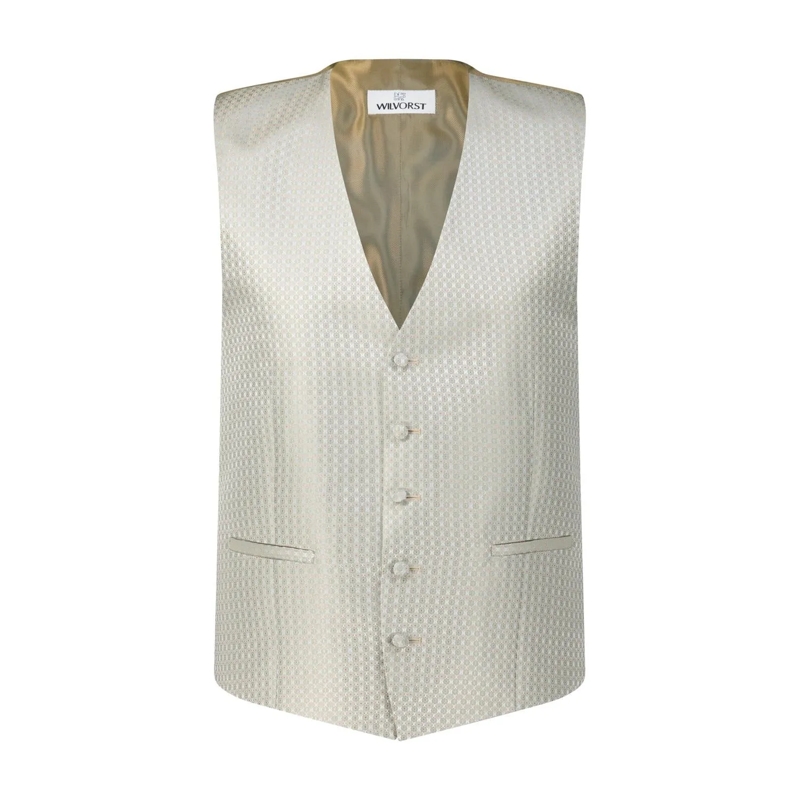 WILVORST Gilet Weste mit Jaquard-Muster Gold