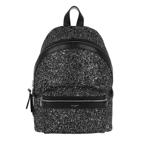 Saint Laurent City Backpack Leather Metallic Black Backpack