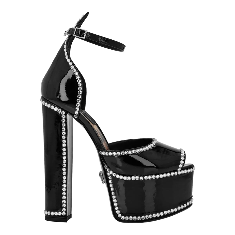 Philipp Plein Riemchensandalen Sandalen High Heels schwarz