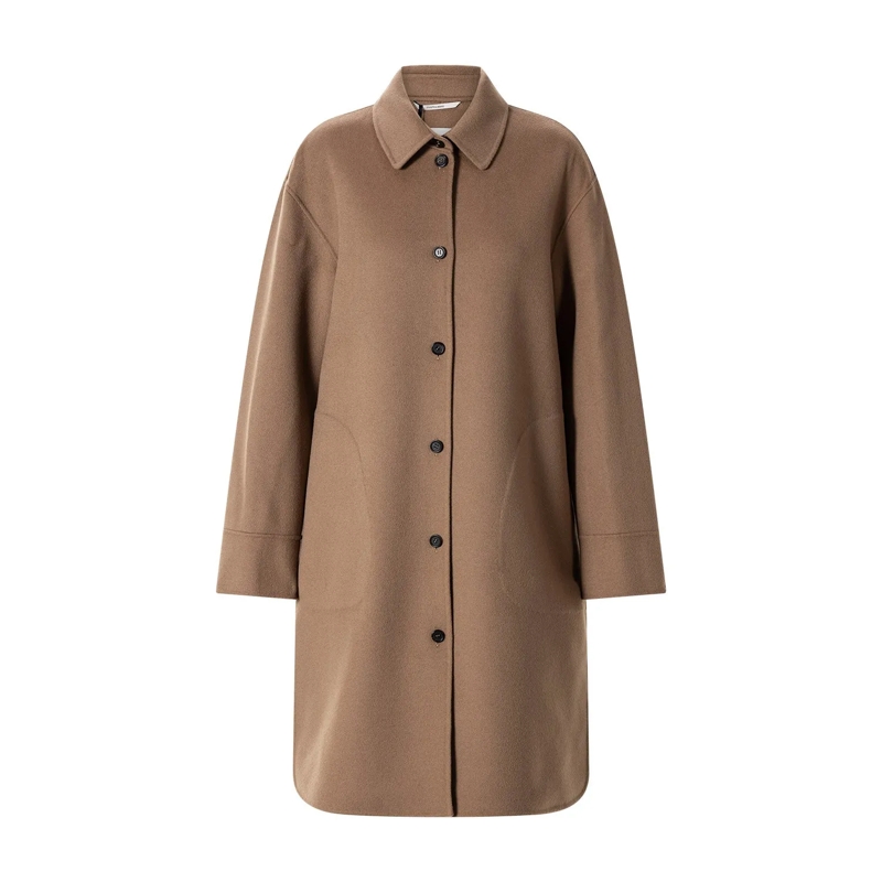 S Max Mara Mantel Mantel Fante aus Schurwolle braun