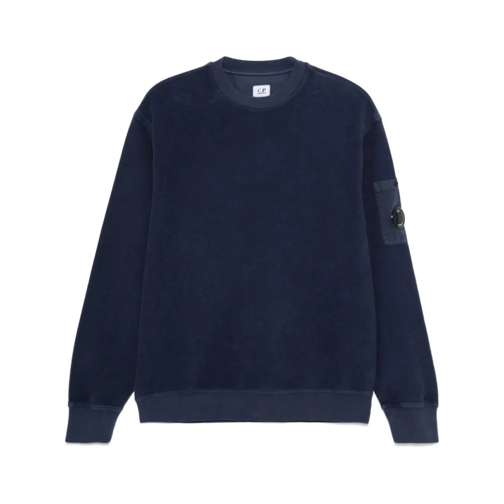 CP Company Pullover Lens-Detail Sweatshirt Blue