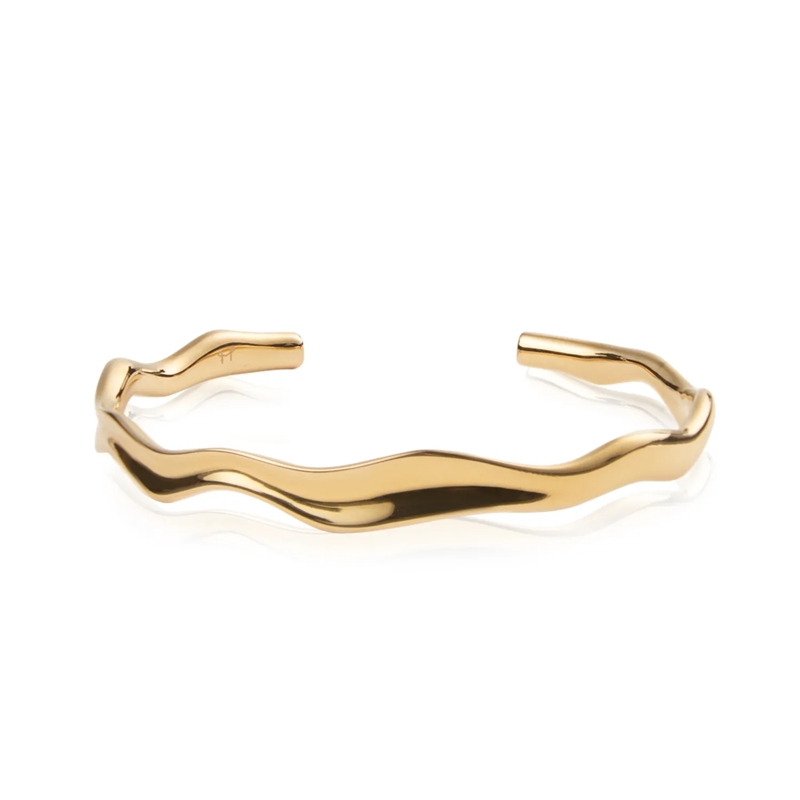 Mockberg Bracelet Wavy Bolded Cuff Armband Gold