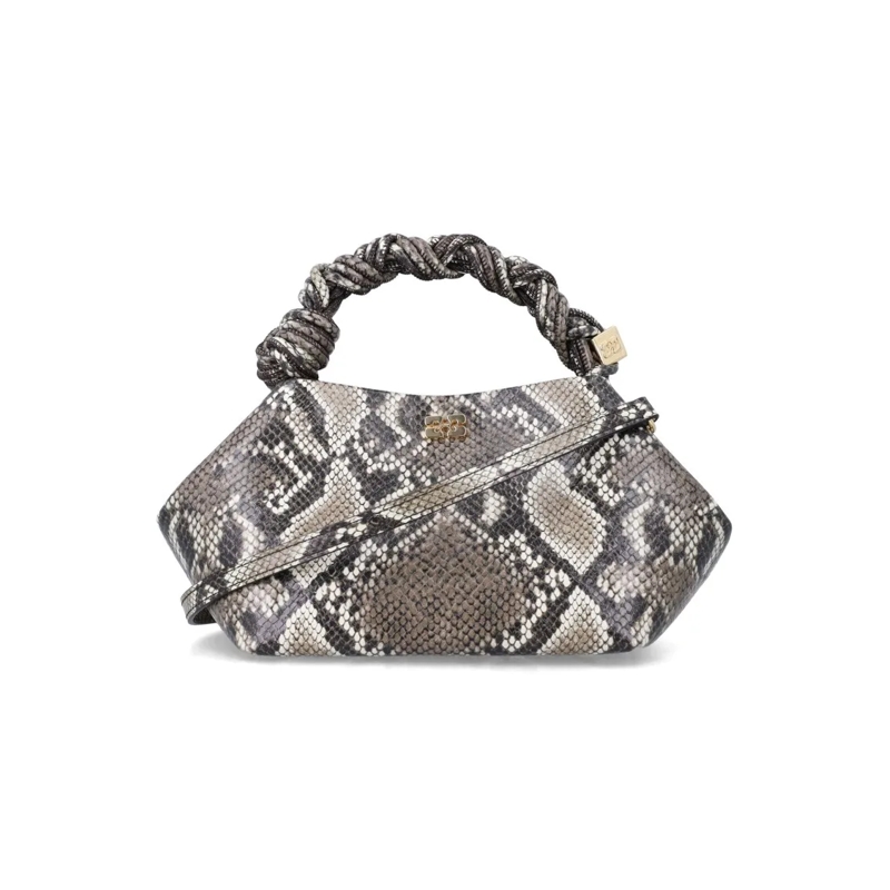 GANNI Sac à bandoulière Small Braided Bow Shoulder Bag Grey