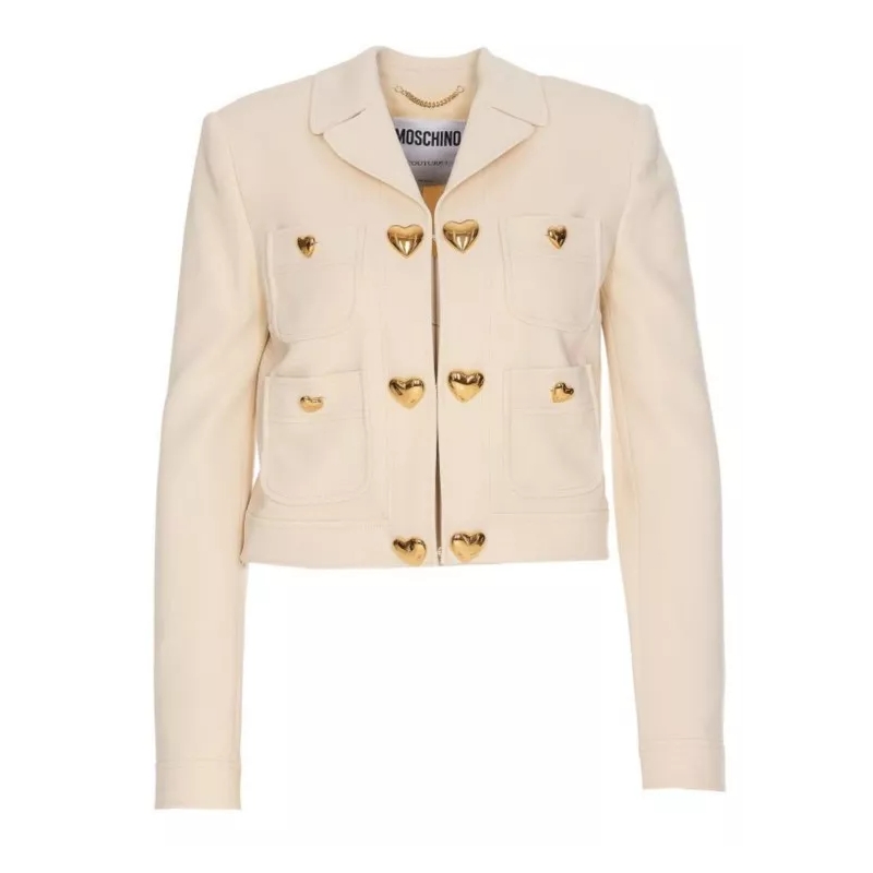 Moschino  Heart-Shaped Buttons Jacket Neutrals