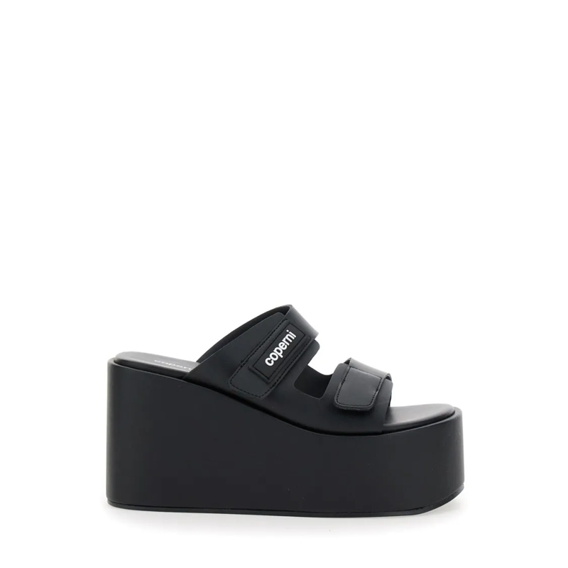 Coperni Sandalen Black Wedges With Logo Patch On The Front Black