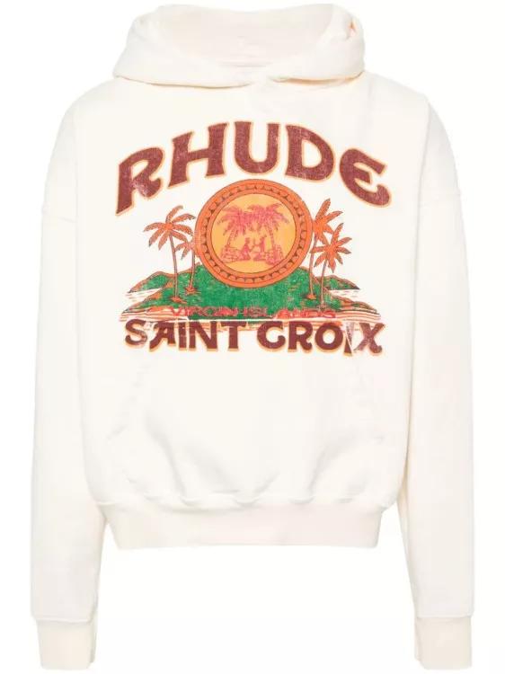 Rhude - St. Croix Cotton Hoodie - Größe S - white