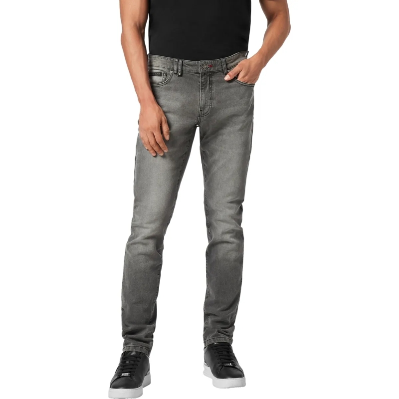 Philipp Plein Jeans mit geradem Bein Supergerader Schnitt hell-grau(Image 3)
