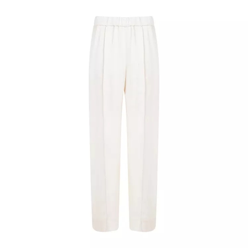 Jil Sander Cornsilk Viscose Pants White 