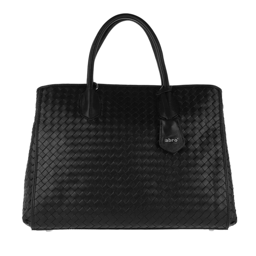 Abro Nappa Piuma Handle Bag Black/Nickel Draagtas