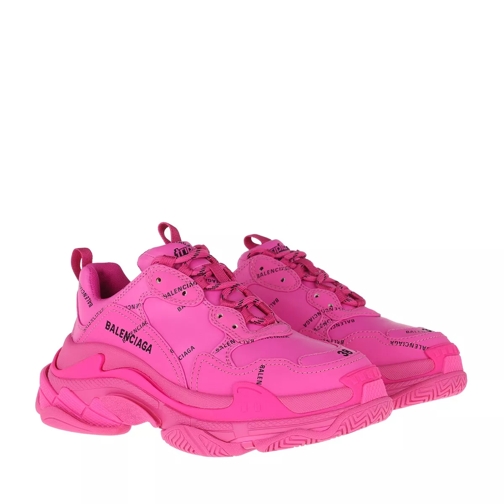 Balenciaga Triple S All Over Logo Sneakers Pink/Black Low-Top Sneaker