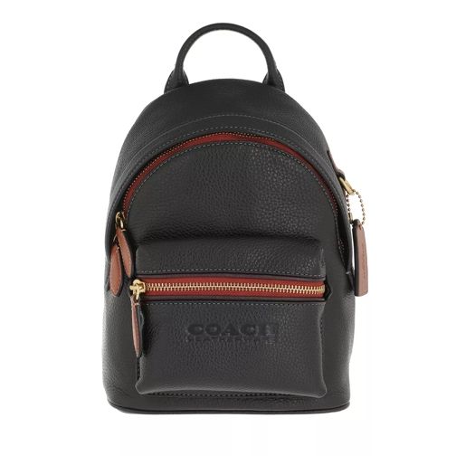 Coach Colorblock Leather Value Charter Backpack 18 B4 Black Multi Rucksack