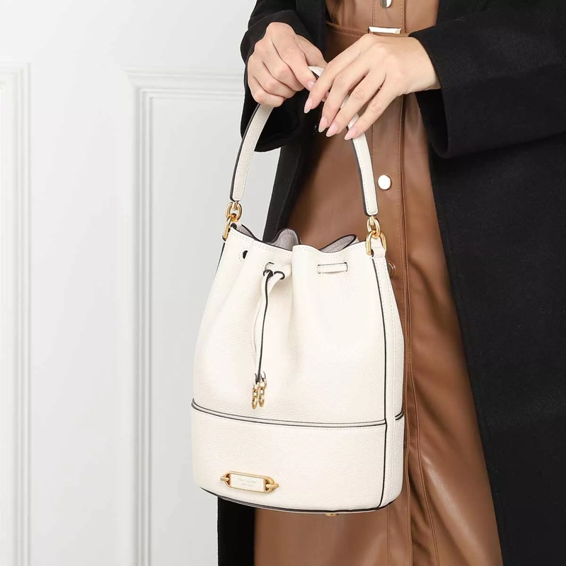 Kate Spade New York Bucket Bag Gramercy Pebbled Leather Medium Bucket Bag Halo White(Image 2)
