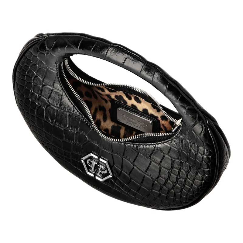Philipp Plein Crossbody Bag Henkel Tasche Cocco Crocco Geprägt schwarz(Image 4)