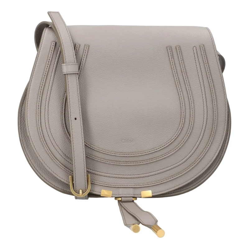 Chloé Schultertasche Marcie Medium Saddle Bag Grey Grey