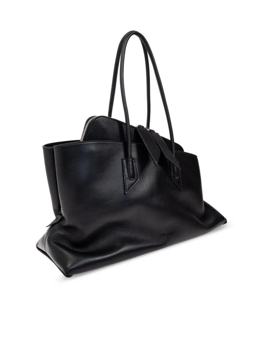 The Attico Crossbody bags Black Handbag With Spacious Interior in zwart
